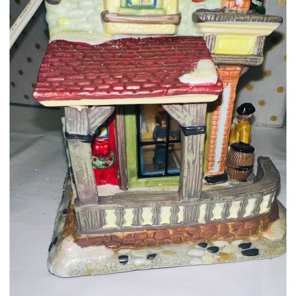Holiday Time Village Collectibles Ceramic Light-Up Christmas Pub - Picture 9 of 12